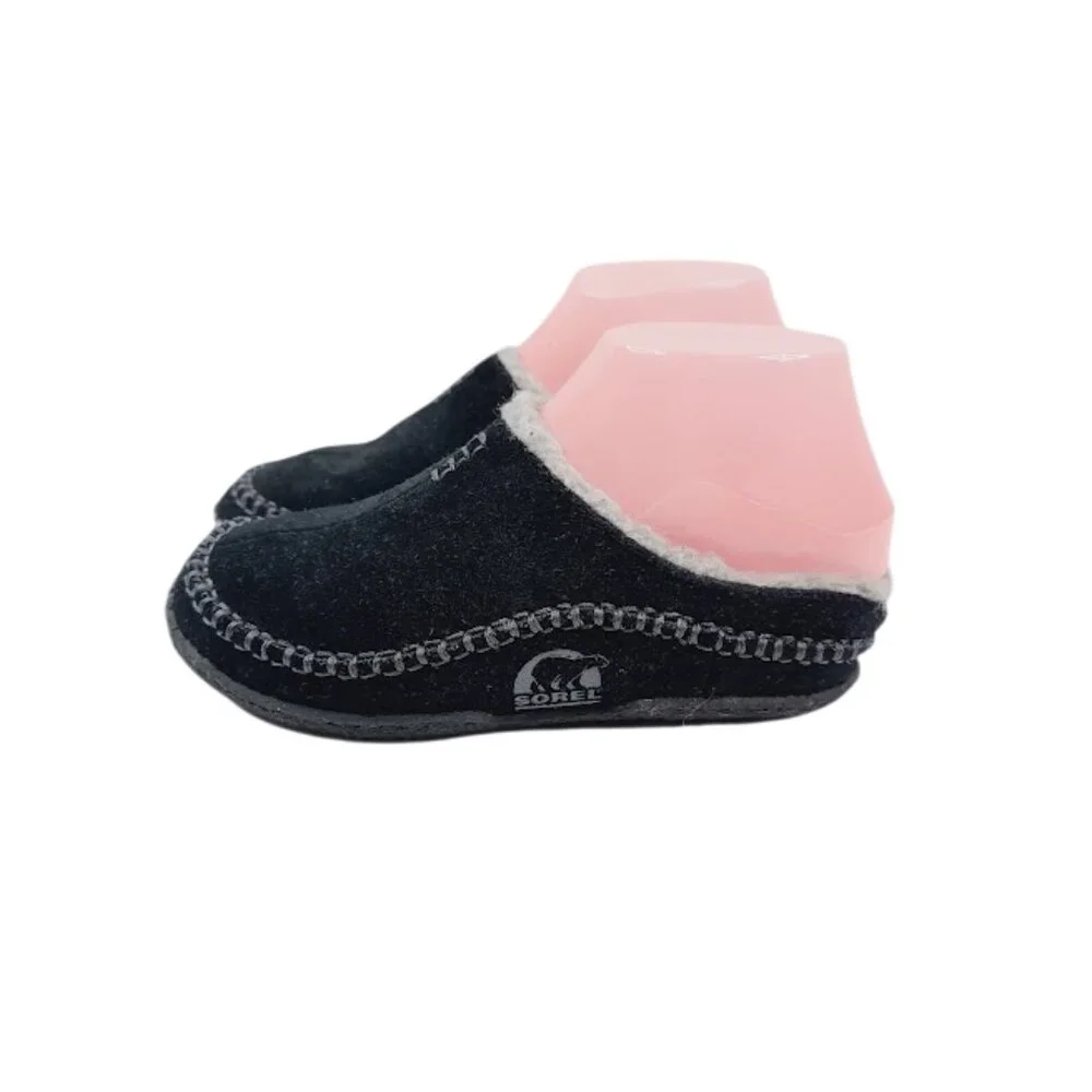 Sorel Girl's Black Falcon Ridge NY1801-010 Fur Winter Slipper Size US‎ 1